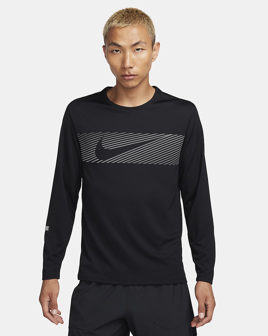 Nike Miler Flash Men s Dri FIT UV Long Sleeve Running Top